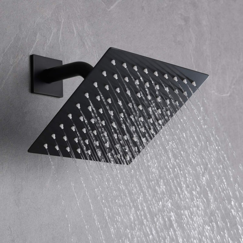 SUMERAIN Bathroom Matte Black Shower Faucet Set 8 Inch Rain shower Head Single Handle Shower Trim Kit with Rough-in Valve - Image 5